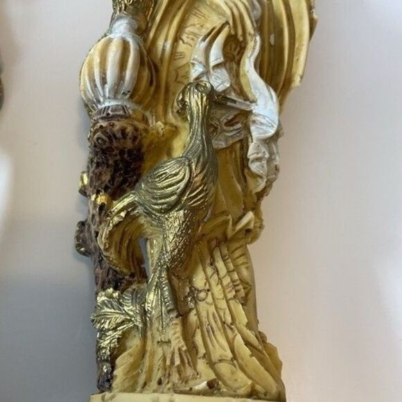 Vintage Lot of 2 ArtMark Italy Goddess & Sorcerer Statues Resin Asian Decor 9.5" - Picture 9 of 14